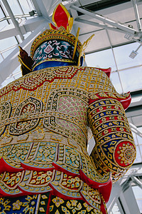 泰国巨型园艺雕像艺术雕塑监护人背景图片
