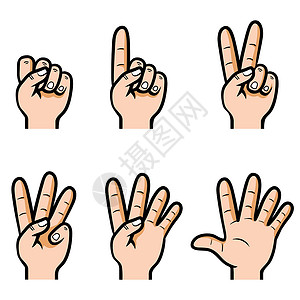计数手矢量图 Se信号数数棕榈插图卡通片夹子手指收藏身体手势背景图片