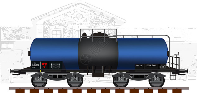 西伯利亚大铁路它制作图案详细的铁路货车矢量物流运输送货货物工业火车车皮液体艺术品货运插画