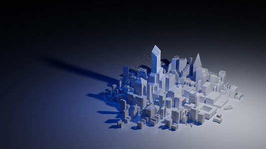 现代干净的白色城市概念 数字 3D 渲染背景图片
