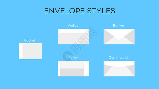 多数信封样式 矢量Temlate插图公司钱包办公室文档邮政品牌白色邮件推广背景图片