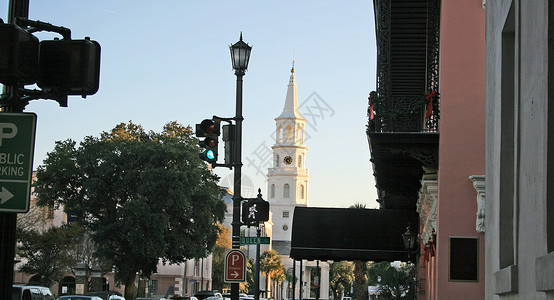 南卡罗来纳州查尔斯顿城市场景旅行背景图片