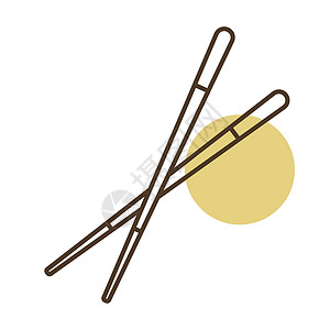 中国筷子棒矢量 ico午餐餐厅竹子菜单寿司美食食物插图用具刀具背景图片