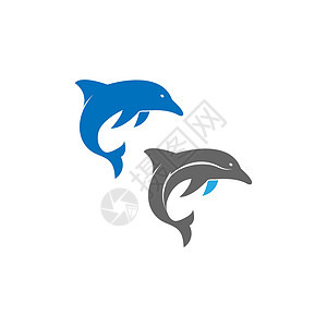 上海标志海豚标志图标设计概念向量模板运动荒野圆圈标识野生动物公司酒店游泳跳跃身份插画