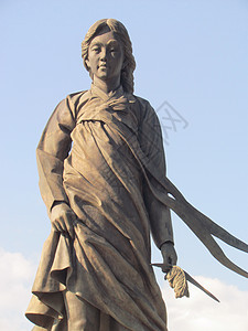 南韩春川县的索扬江VirginCheonyeoVirgin神像公园旅游雕像旅行城市地标雕塑情歌爱情建筑学背景图片