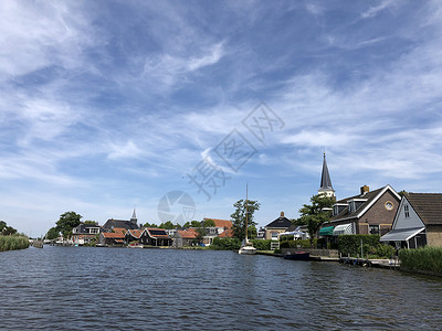 弗里斯兰的Oosthem村背景图片