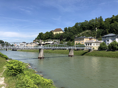 萨尔茨堡州萨尔茨堡的莫扎兹泰格桥背景