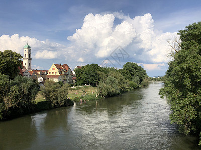 雷根斯堡多瑙河建筑学教会城市背景