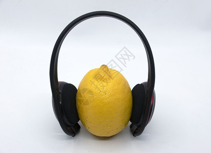 耳机中黄色柠檬3背景图片