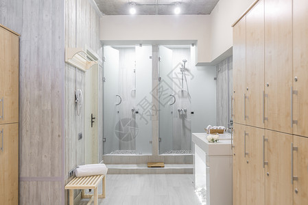 淋浴室内洗澡公寓装饰房子酒店浴室俱乐部衣柜壁橱内阁背景图片