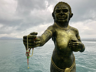 纳丹码头海陆地标艺术雕像诗人背景图片