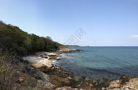科克萨梅特岛海岸全景海洋旅游海滩背景图片