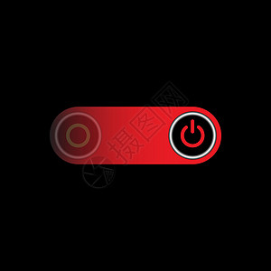 按钮被包围在红色圆圈和黑色圆圈按钮活力开关技术网站网络横幅电子控制板标识插图背景图片