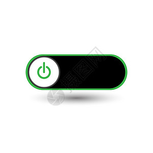 按钮被包围在白色背景的绿色圆圈中背景图片
