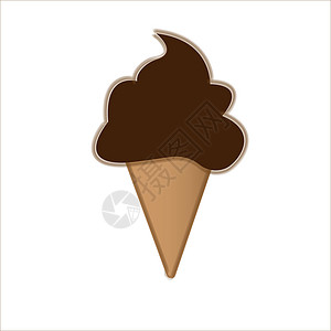 华夫饼巧克力冰淇淋小吃插图味道锥体食物甜点配料卡通片奶制品牛奶背景图片