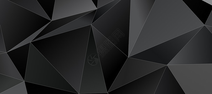 工笔白描抽象的黑色三角形背景与细白描边水晶奢华插图折纸墙纸坡度多边形马赛克灰色艺术背景
