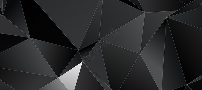 工笔白描抽象的黑色三角形背景与细白描边奢华插图钻石金属水晶多边形艺术坡度折纸马赛克背景
