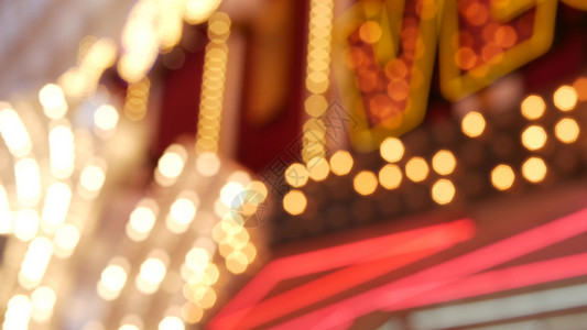 大西洋城位于美国拉斯维加斯的模糊的复古赌场装饰展露式摘要结束 Freemont街上闪烁着发光的古董时装灯泡 在弗朗蒙特街线条彩虹乡愁风格背景