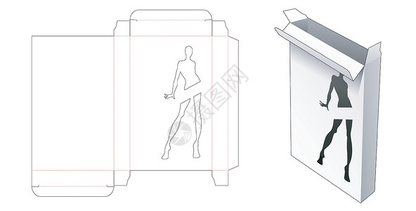 包装盒模切模板工业正方形盒子白色纸盒木板包装卡片零售纸板背景图片