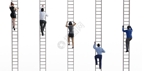 职业发展商业公司梯子背景图片