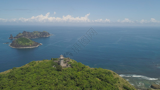 坎加鲁岛在菲律宾 帕劳岛的灯塔里导航历史支撑悬崖爬坡海岸线风景地标海岸海洋背景