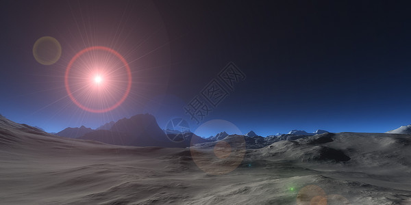 山高原抽象景观全景插图灰尘外星人旅游丘陵天气勘探蓝色火星地形背景图片