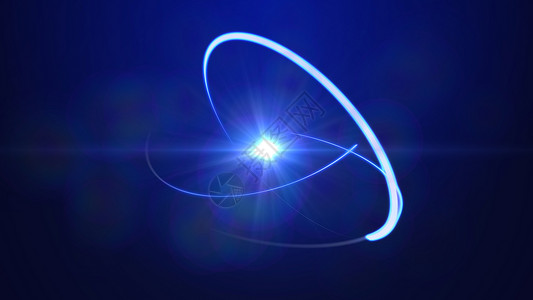 闪耀光环原子分子轨道中子抽象质子技术圆圈艺术插图蓝色科学运动力量物理背景