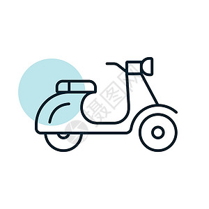 滑板车助力车平面矢量 ico运输旅行送货速度车辆标识插图摩托车车轮自行车背景图片