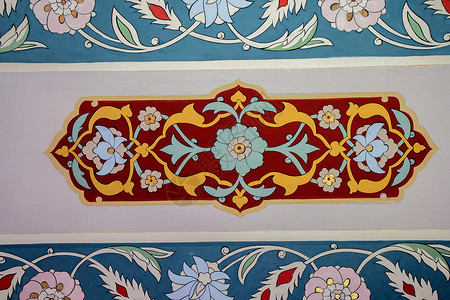Ottoman时间的花粉艺术图案范例花卉风格火鸡装饰品脚凳装饰背景图片