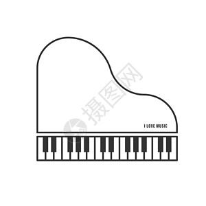 我要工作一架钢琴的轮廓图 上面刻有我爱 musi 的铭文设计图片