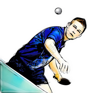 乒乓球手插图背景图片