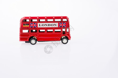 伦敦公车红色出租车旅行城市游客甲板剪裁运输旅游白色背景图片