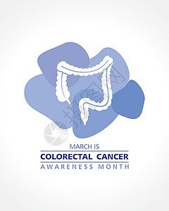 结直肠癌宣传月每年 3 月举行蓝色帮助药品解剖学国家幸存者安全癌症卫生丝带插画