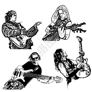 四个吉他手背景图片