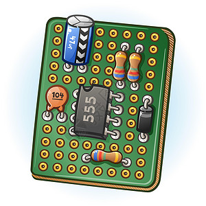 焊接电路板电路板 PCB 卡通它制作图案插画