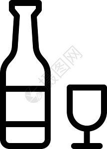 玻璃上水珠葡萄酒标签黑色菜单啤酒厂果汁酒精瓶子酒厂红色脖子插画