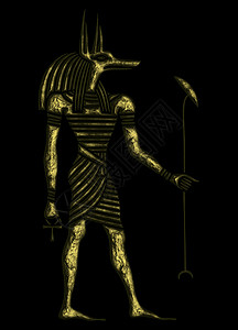 女神来了古埃及神     阿努比斯精神插图文字上帝旅行魔法文化艺术头饰神话背景