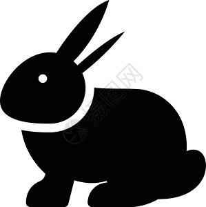 黑色兔子兔子兔卡通片野生动物宠物动物园荒野哺乳动物插图白色动物农场插画