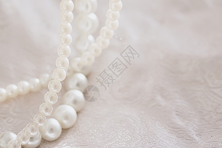 gif动图素材珍珠首饰作为奢侈品 gif宝石珠宝婚礼白色项链丝绸奢华织物新娘材料背景