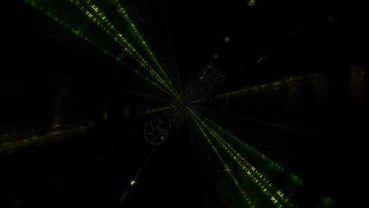 黑暗中绿色光线的 3D 插图背景图片