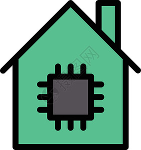 房子CP技术网络按钮白色商业处理器电脑插图黑色互联网背景图片