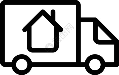 送货卡车纸板搬迁插图盒子房地产商业运输导游财产广告背景图片
