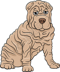 沙皮狗纯种狗卡通它制作图案背景图片