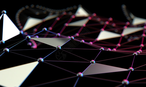 科学技术背景 业务和 connectio网络三角形媒体互联网商业粒子科学数据智力蓝色背景图片