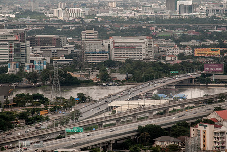 下午对曼谷摩天大楼的空中浏览 景观照片 Black旅行天空建筑学建筑天际旅游商业办公室城市街道背景图片