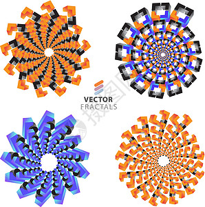 矢量分形 se收藏框架创造力横幅海报万花筒螺旋艺术品标签推介会背景图片