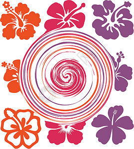 抽象花卉图插图花瓣装饰品彩虹植物花园打印季节风格花店背景图片