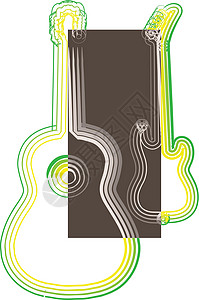 吉他复古它制作图案的乐器矢量图草图谐振艺术音乐家插图金属文化吉他笔记装饰品设计图片