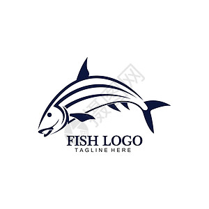 鱼跳鱼抽象图标设计标志模板 钓鱼俱乐部或在线商店的创意矢量符号海鲜插图动物卡通片店铺蓝色水族馆公司游泳标识设计图片