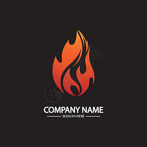 电火黑色背景上的抽象火焰标志模板 企业品牌标识插图脉冲公司技术力量网络字体品牌刷子商业设计图片